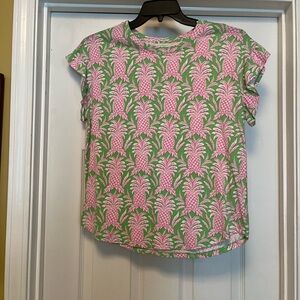 crown & ivy Pink and Green Pineapple Tee